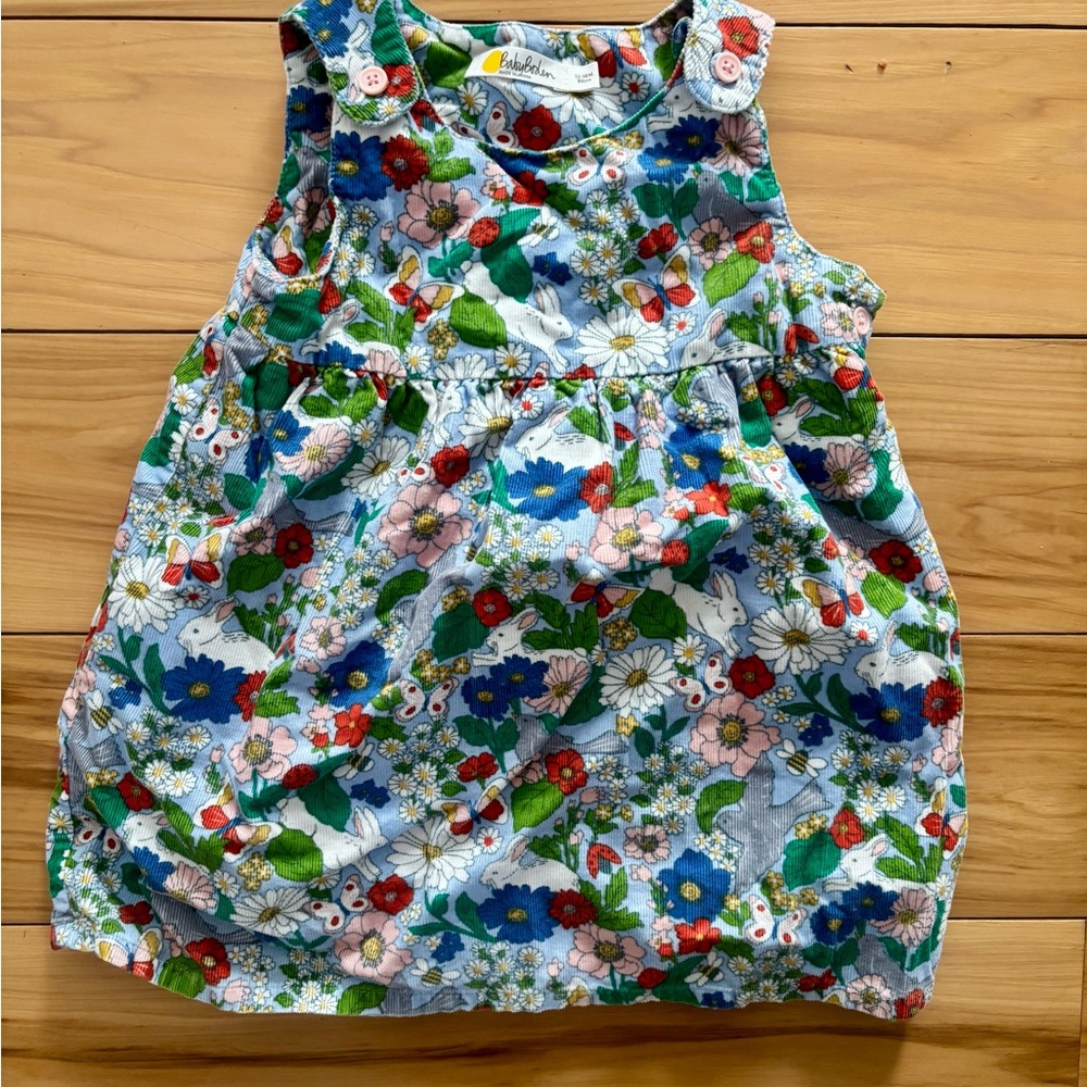 Baby Boden Floral Corduroy Dress